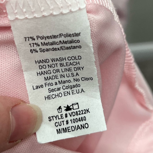 PinkBlush Pink Metallic Off Shoulder Long Sleeve Wrap Maternity Photoshoot Gown - Picture 7 of 8